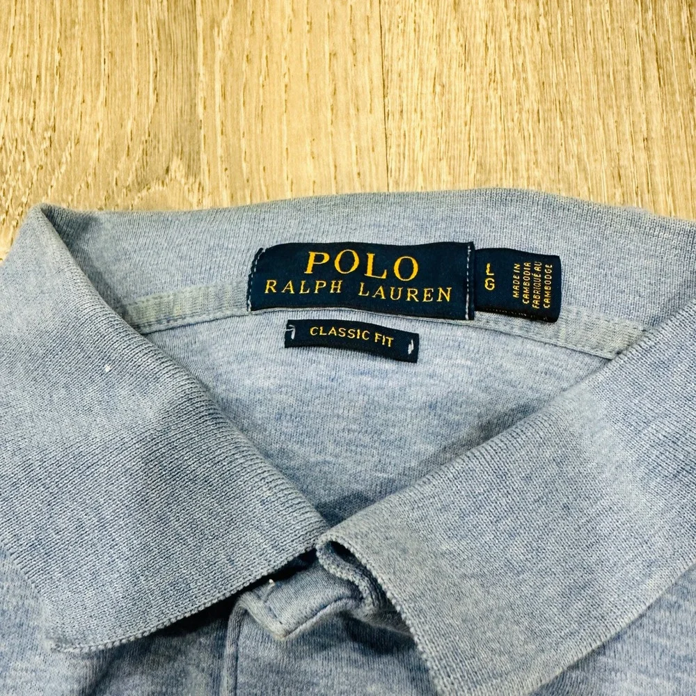 Polo Ralph Lauren Polo Mens Large Light Blue Classic Fit Short Sleeve Polo Shirt